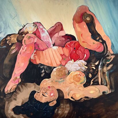 Leg Wrestling - a Paint Artowrk by Catalina Picicurov