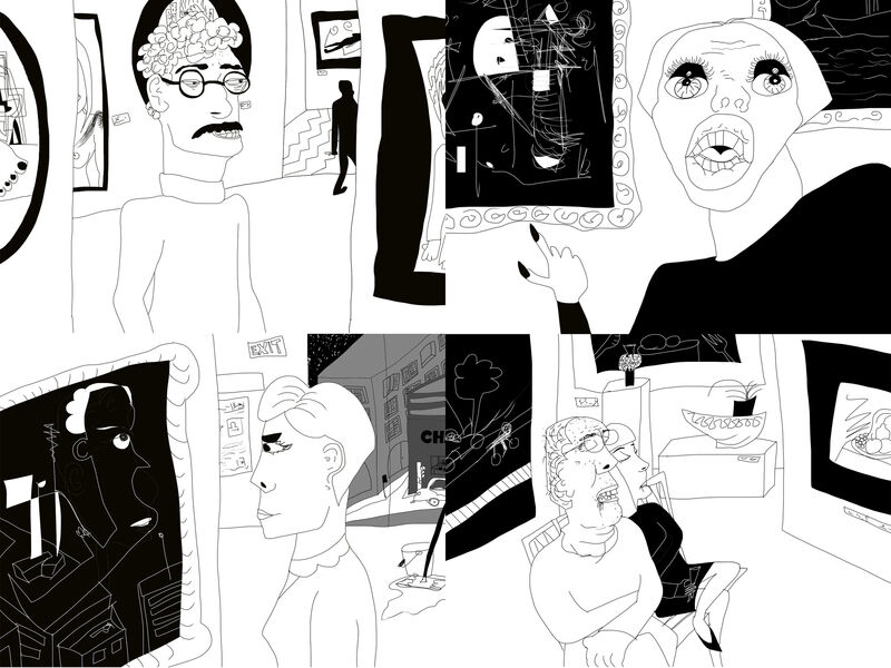 Art Critics - a Digital Graphics and Cartoon by Jagoda Turk