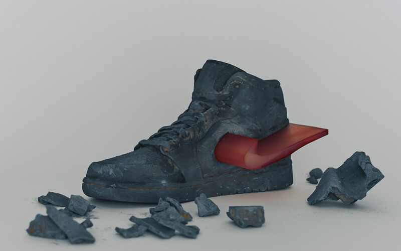 Icon Made of Sand ＃01 “Nike AIR JORDAN 1” - a Sculpture & Installation by Seitaro Yamazaki