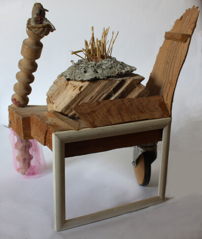 Persona su sedia a rotelle 2 - A Sculpture & Installation Artwork by Miroslav Pallo