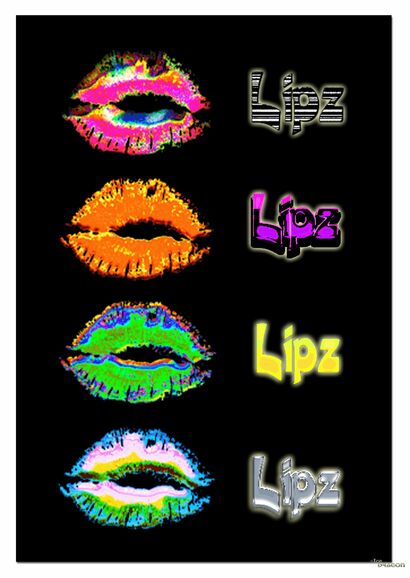 Lipz - 2014 - Finished onto Backing Board 2018 - A Digital Graphics and Cartoon Artwork by Charlotte A Cornish