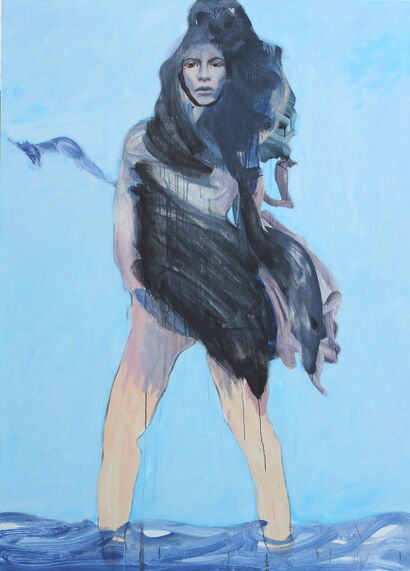 Refugee woman - a Paint Artowrk by Eva Kunze