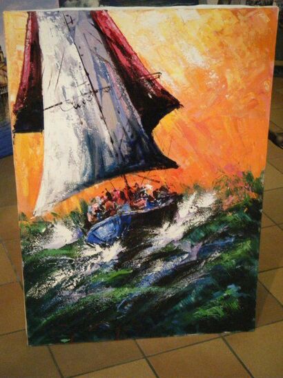 Barca a vela - A Paint Artwork by Ugo gizza 