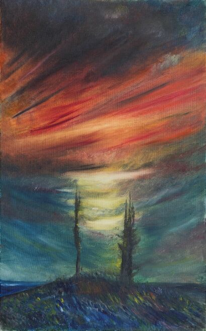Deux Arbres (Two Trees) - a Paint Artowrk by Camille Foyot