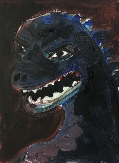 Portrait of Godzilla - a Paint Artowrk by Nadia Kazakovtseva