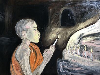 Praying - a Paint Artowrk by Adami