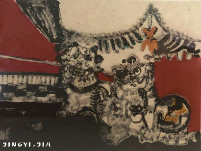 The Lions of Temple - a Paint Artowrk by Jingyi Jia