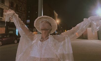 I promise to Enter the oversized hat - A Video Art Artwork by Jiaoyang  Li