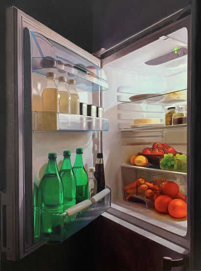 Orderly Refrigerator (Vanitas) - a Paint Artowrk by Andrew Leventis