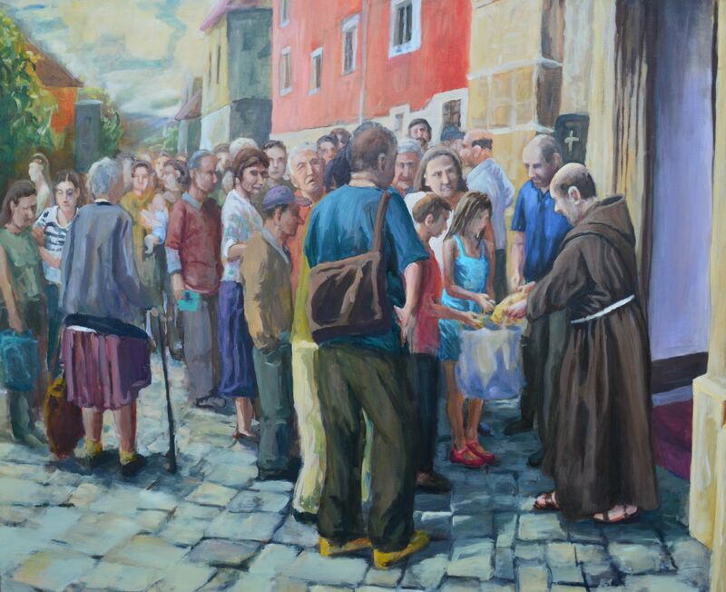 Giveaway of bread - a Paint by Rózsa Róbert