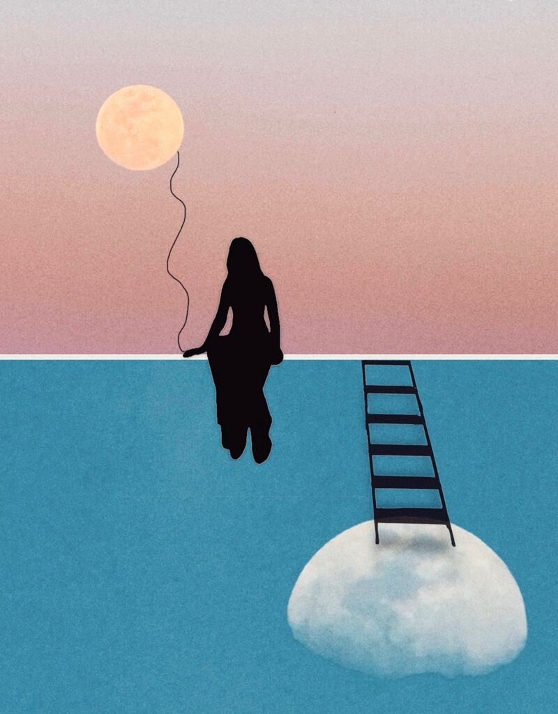 Resting at halfway, with a baloon - a Digital Art by Cosa_fai