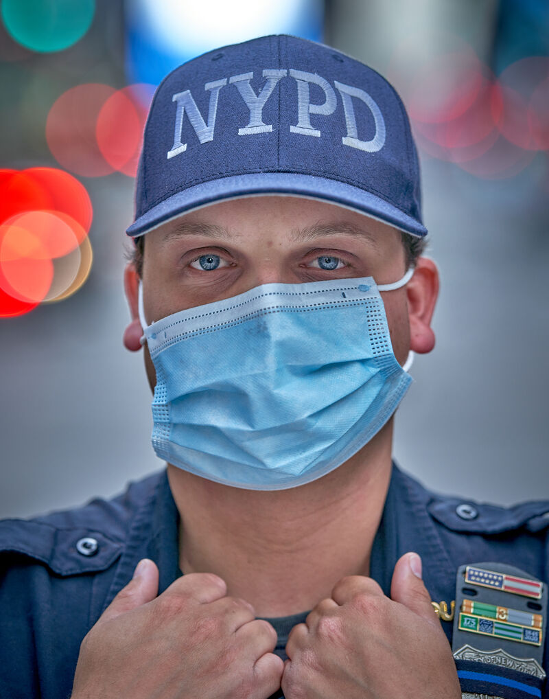 13. Masked NYC – Witness to Our Time: NYPD @ Times Square - a Photographic Art by Andrew Joshua Parrillo