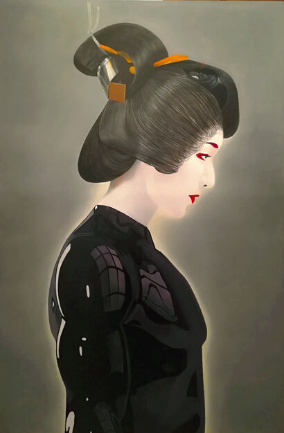 Cyborg Geisha - a Paint Artowrk by Pasquale Pacelli