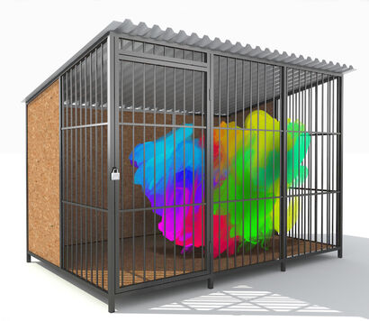 abstract in the cage - A Digital Graphics and Cartoon Artwork by suresh babu maddilety