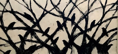 OF BIRDS AND TREES II - a Paint Artowrk by PATRICIA HENRIQUEZ