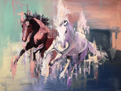 Horses - A Paint Artwork by rdafan almohammedi