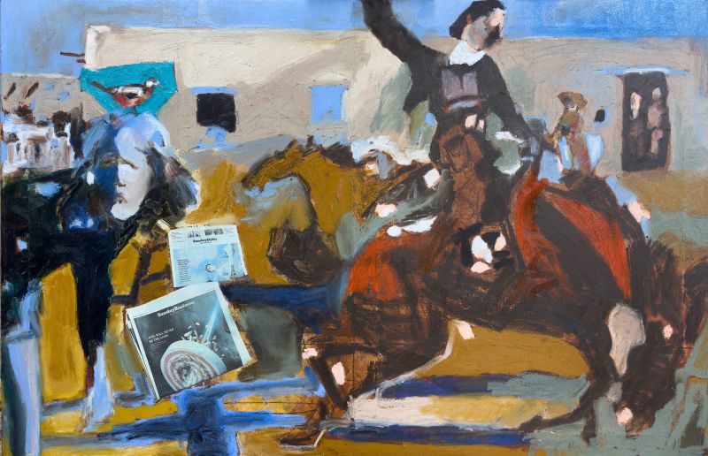 Girl, Horse, and Bird - a Paintings by E M Ferrell