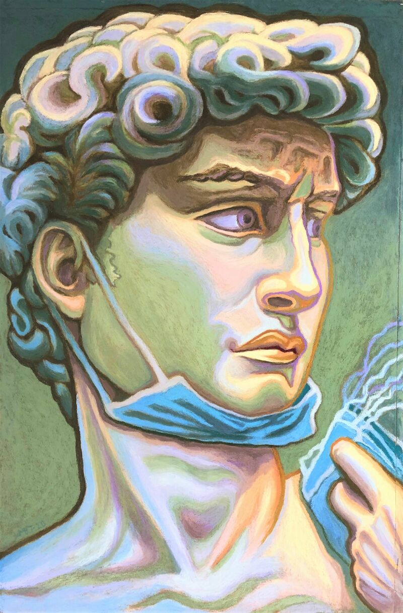David facing Covid - a Paint by Maria Bibiana