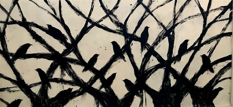 OF BIRDS AND TREES II - a Paint by PATRICIA HENRIQUEZ