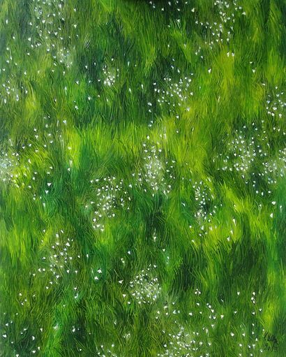 progressions in green 5e - A Paint Artwork by Weyn Karel