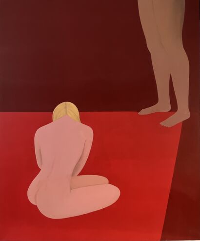 2  Donna sul tappeto rosso - A Paint Artwork by Maria Maddalena Scaramella
