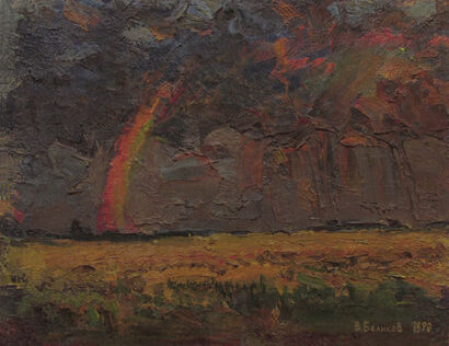 Rainbow over the field - a Paint Artowrk by Sergey Belikov