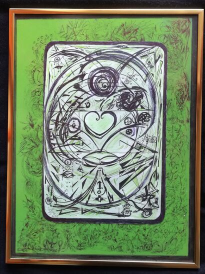 Matching the Green Matrix with the green Chakra of my Heart  - a Urban Art Artowrk by Karan Amrit