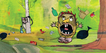 the waste monster  - a Digital Graphics and Cartoon Artowrk by Maja