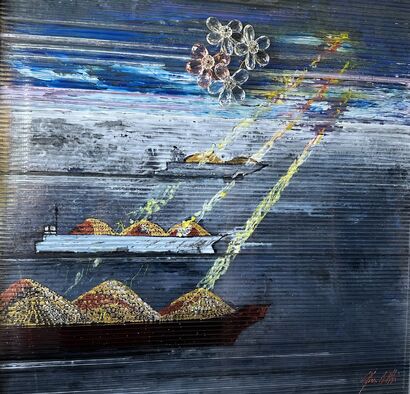 The grain on the sea - a Paint Artowrk by Franco Carletti 