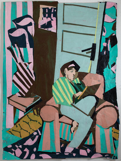 Reading in her room #1 - a Paint Artowrk by Rotem Amizur