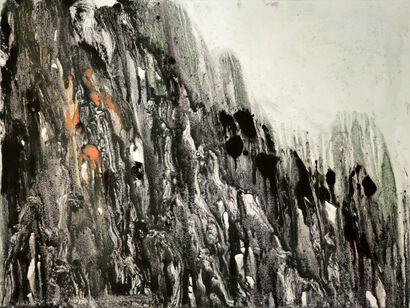 Black mountain no.4 - A Paint Artwork by Baixue Lin