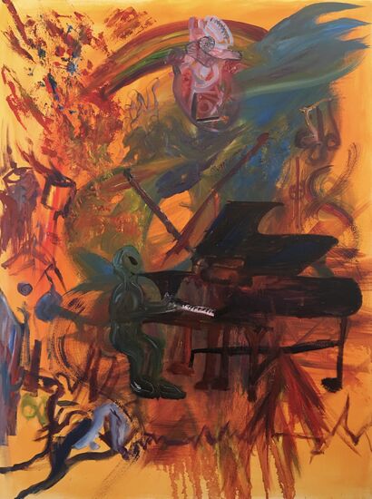 Alien plays music and art - A Paint Artwork by Ziyu Zhou