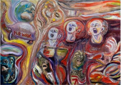 Fuck war and violenze, in chorus - a Paint Artowrk by Angela Margherita  Leotta