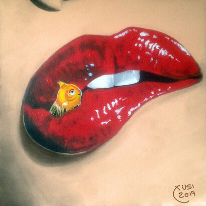 bocca con pesce - A Paint Artwork by xusi