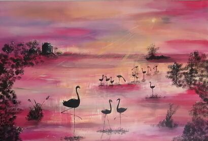 Sardinian Sunset  - A Paint Artwork by Sabrina Galijas-Reginali 