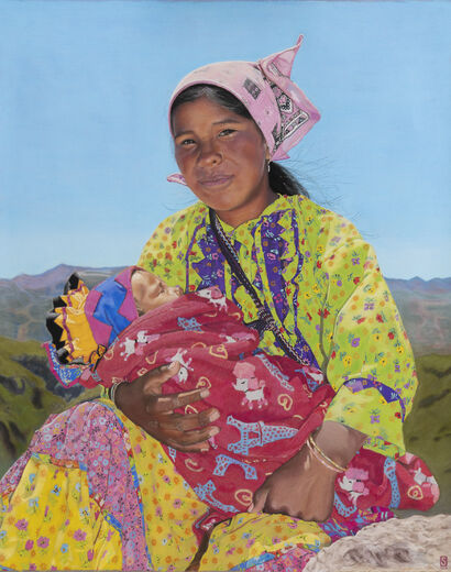 Madre Tarahumara - a Paint Artowrk by Sylvianne  Blum 