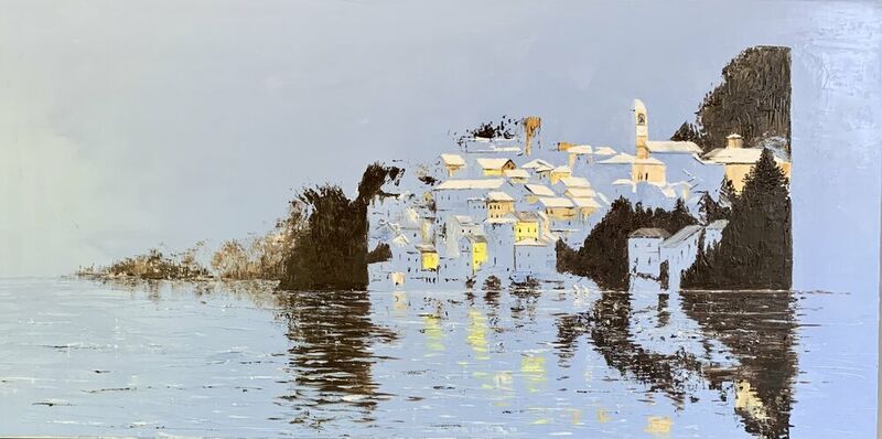 Quel piccolo borgo sul lago - a Paint by Gianfranco Combi