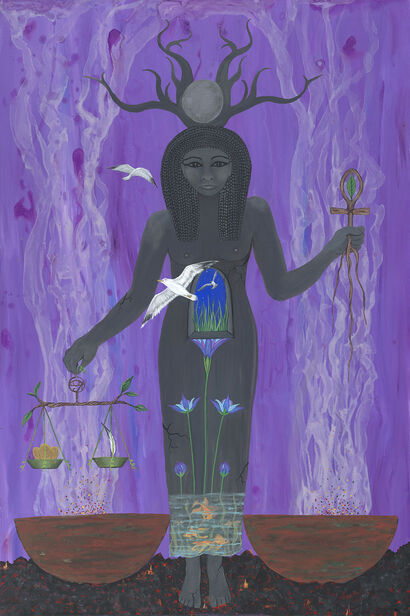 She Keeps the Balance - A Paint Artwork by Linda Storm