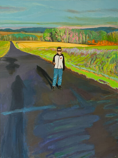 Young Joe at the Beginning of the Anthropocen - a Paint Artowrk by Stefan Ullrich