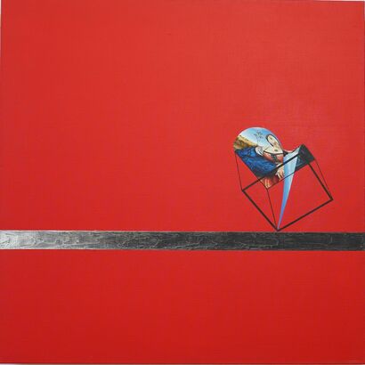 Love you Mona. In red - a Paintings Artwork by Solomiia Pokhodzhai