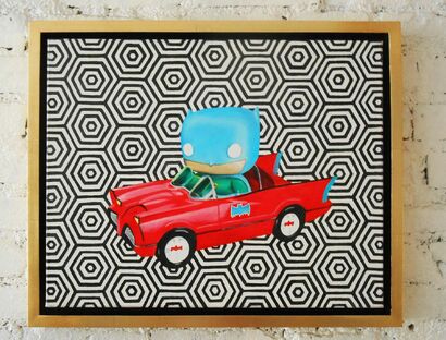 Baby Blue Funko Batman - a Paint Artowrk by Joseph Cavalieri