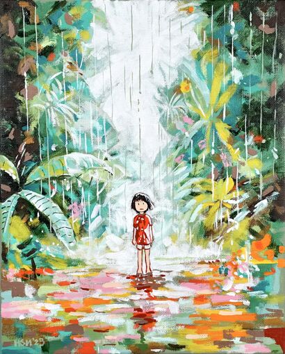 Gaze in the Rain - a Paint Artowrk by HsunArt