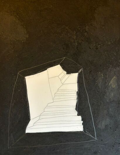 UNTITLED (white stairs) - a Paint Artowrk by isa geiger