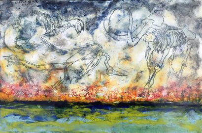 Arctic Burning - A Paint Artwork by Kristen Hendricks