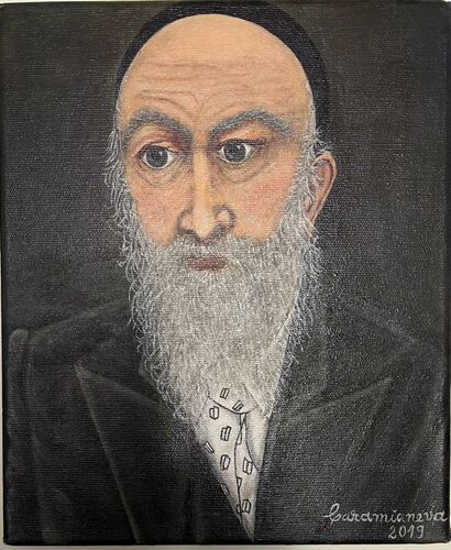 Rabbi - Painting - Acrylic On Canvas - Mihaela Beceanu - A Paint Artwork by Caramianeva