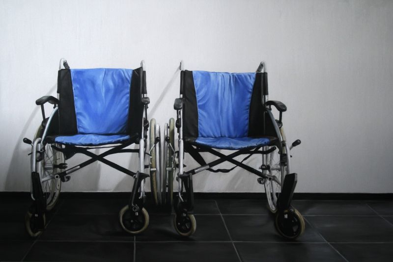 Blue chairs - a Paintings by willy baeyens