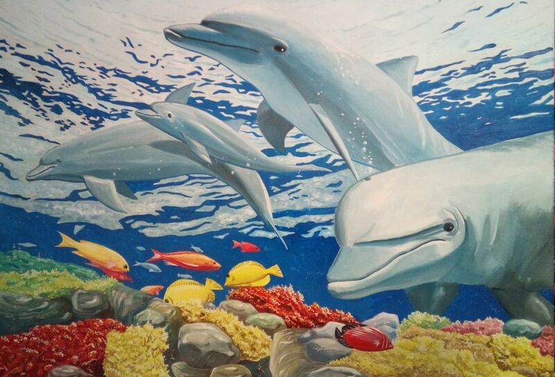 delfini - a Paint by Alberto Dabrilli