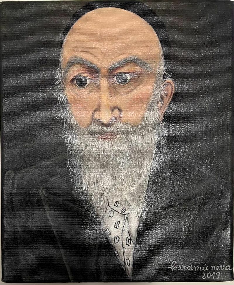 Rabbi - Painting - Acrylic On Canvas - Mihaela Beceanu - a Paint by Caramianeva