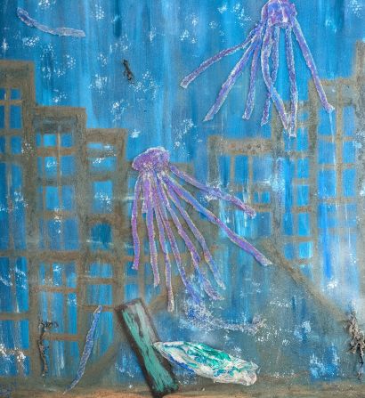 What remains After the Flood  - a Paint Artowrk by Laura Bernardeschi Nelson