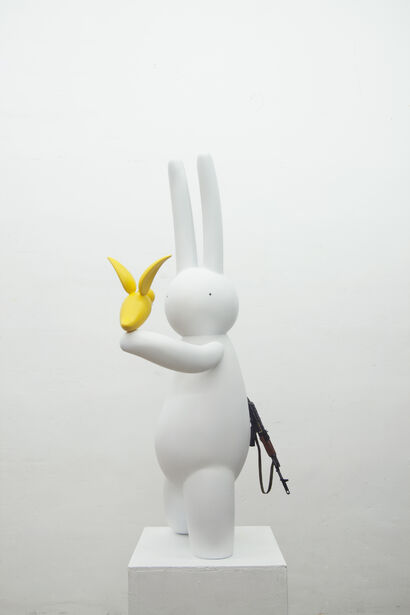 Life and Death series 1 : LAPIN, Bird and AK47 - A Sculpture & Installation Artwork by mr clement
